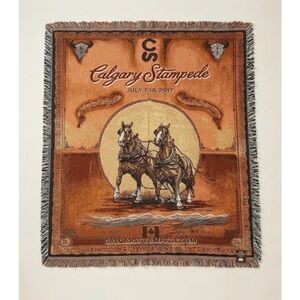2017 Calgary Stampede woven tapestry throw blanket 105th Anniversary